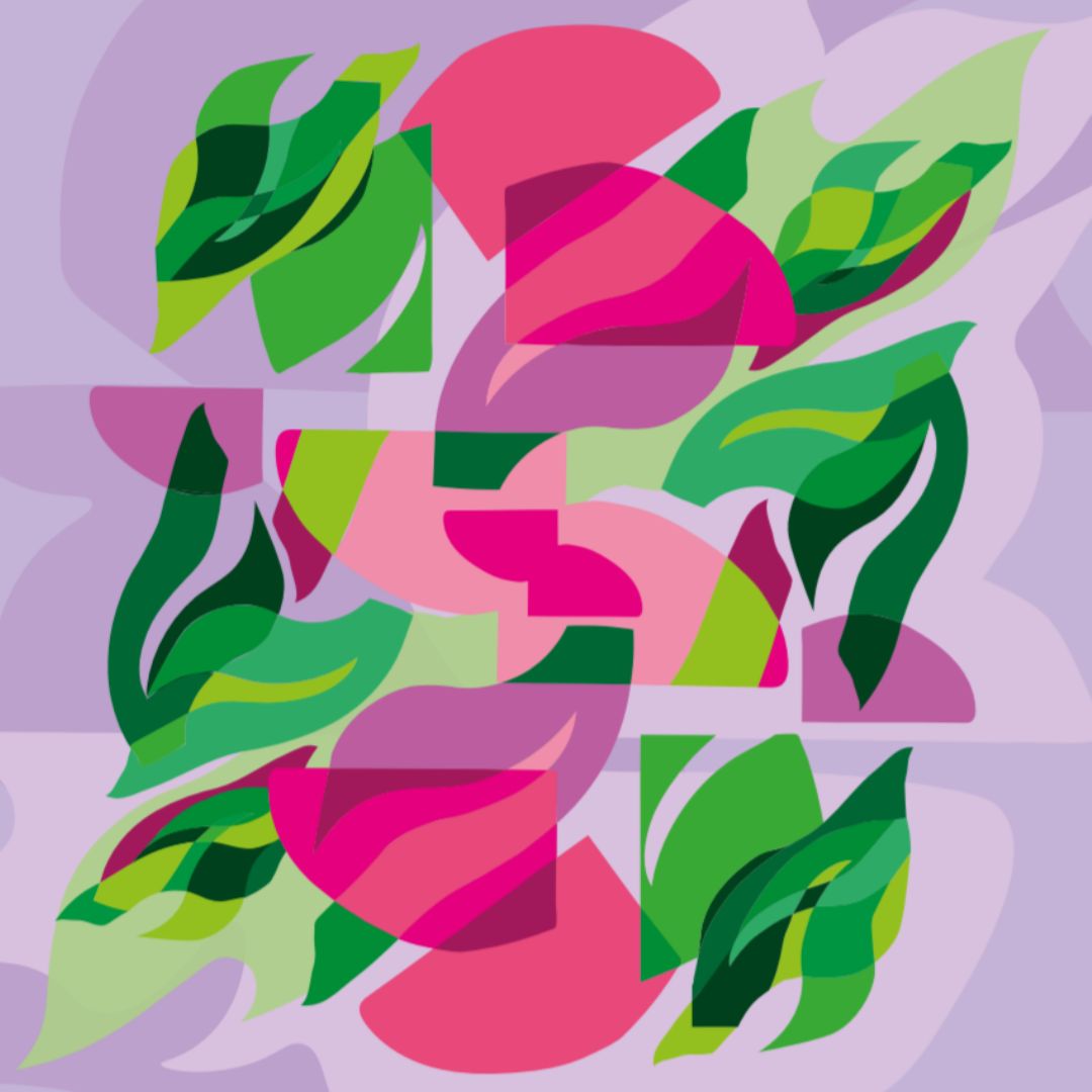 Muestra introducción al diseño gráfico. formas abstractas y paletas cromáticas